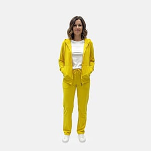 LEEHANTON Ladies Yellow Velour Track Suit - XL