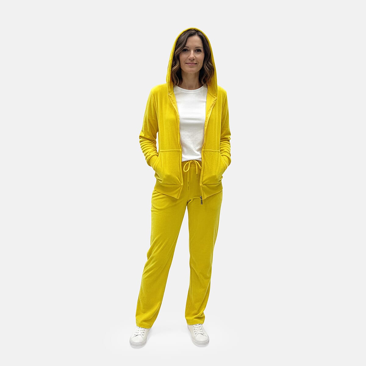 LEEHANTON Ladies Yellow Velour Track Suit - XL image number 3