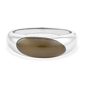 Calvin Klein Closeout Agate Ellipse Bangle Bracelet in Stainless Steel (5.50 In) 8.00 ctw