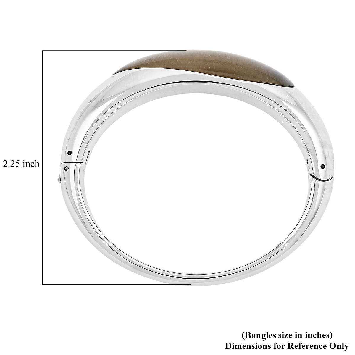 Calvin Klein Closeout Agate Ellipse Bangle Bracelet in Stainless Steel (5.50 In) 8.00 ctw image number 4