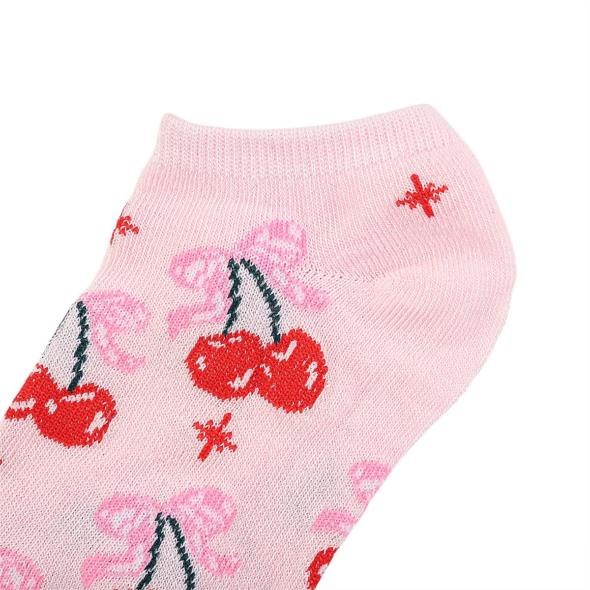 Closeout Spoiled Angel 20 Pairs Women's No Show Socks - Cherries (Sizes 4-10) image number 3