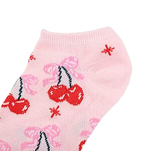 Closeout Spoiled Angel 20 Pairs Women's No Show Socks - Cherries (Sizes 4-10)