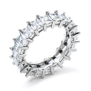Simulated Diamond Eternity Band Ring in Silvertone (Size 6.0)