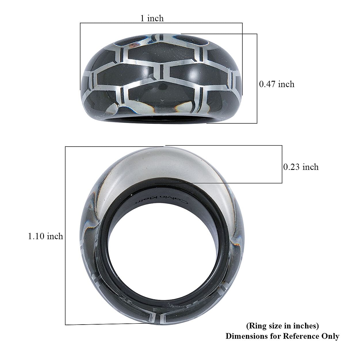 Calvin Klein Closeout Abstract Ring in Stainless Steel (Size 6.0) image number 4