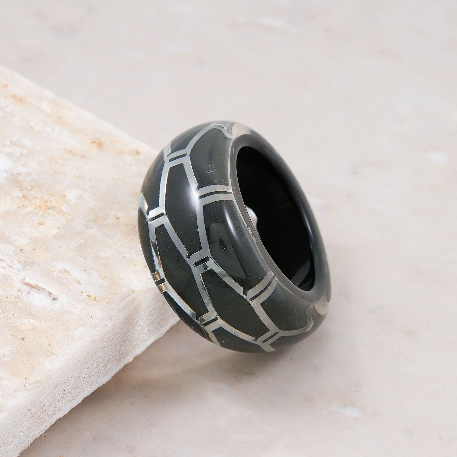 Calvin Klein Abstract Ring in Stainless Steel (Size 6.0)