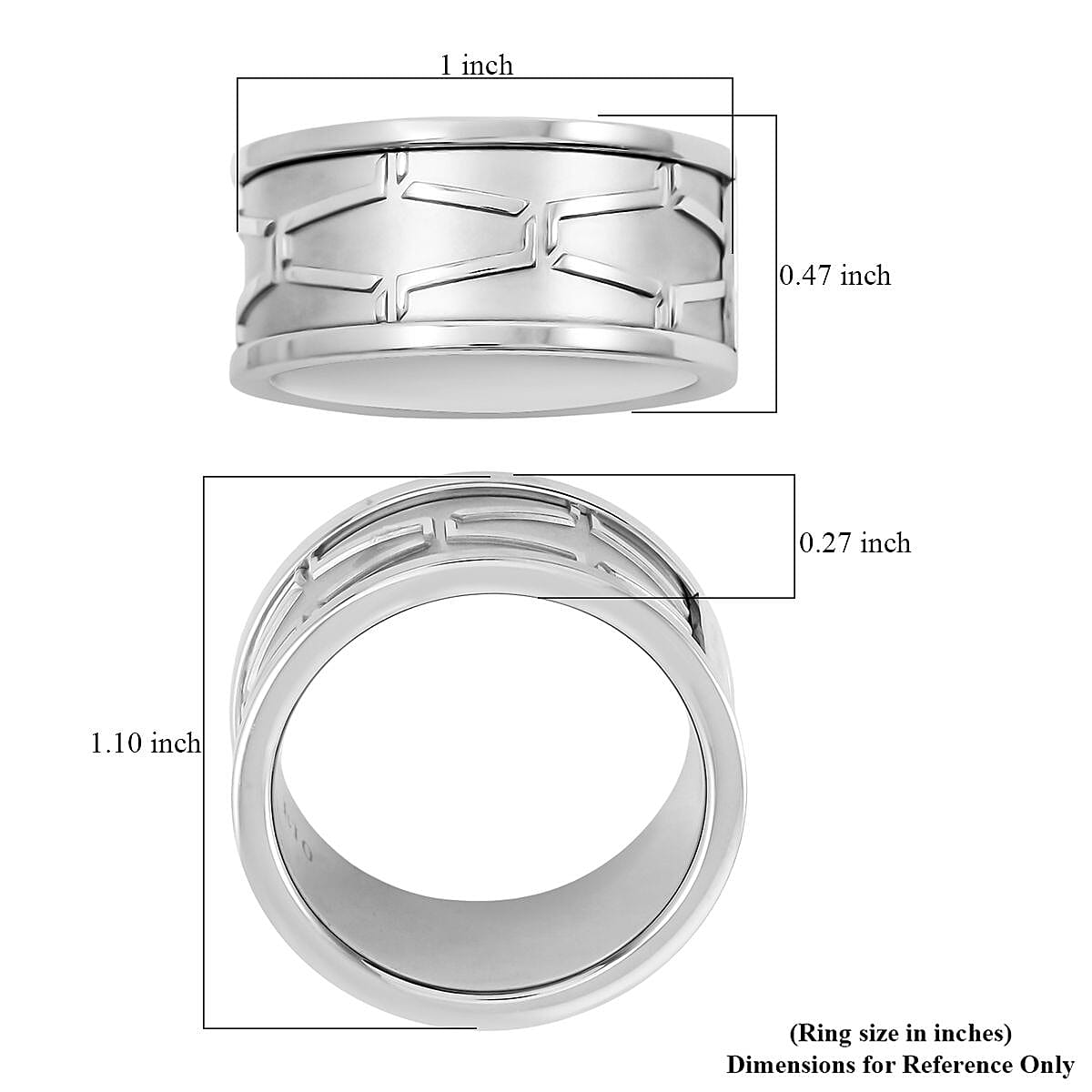 Calvin Klein Closeout Abstract Ring in Stainless Steel (Size 10.0) image number 4