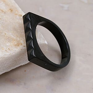 Calvin Klein Edge Ring in ION Plated Black Stainless Steel (Size 6.0)