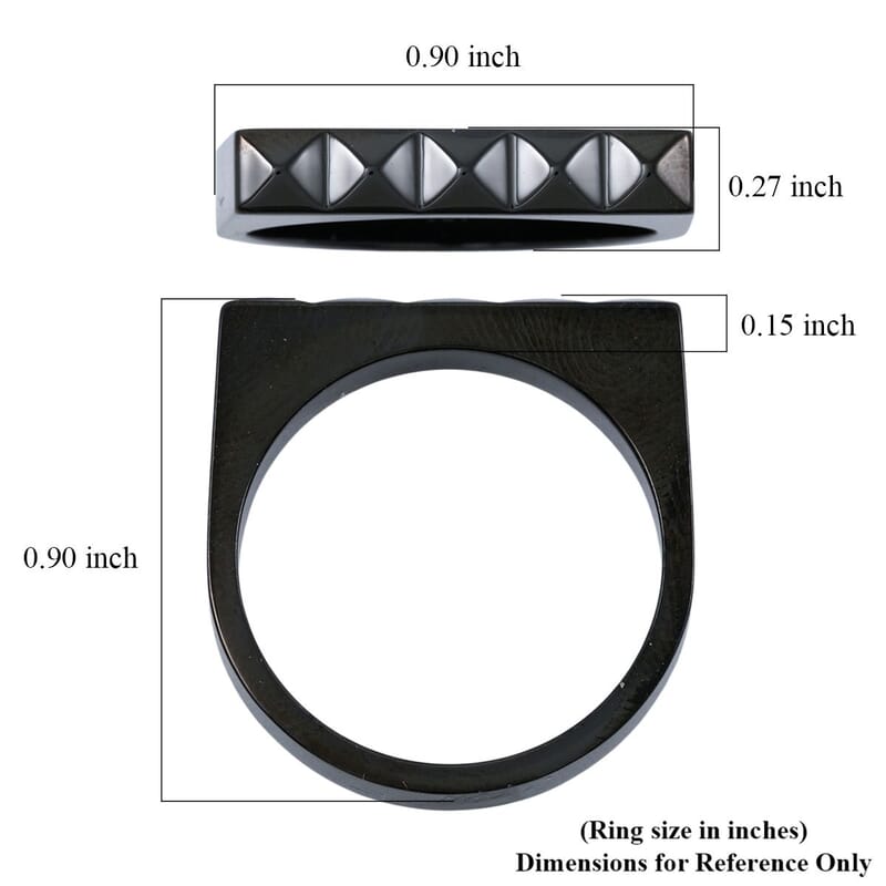 Calvin Klein Edge Ring in ION Plated Black Stainless Steel (Size 6.0)