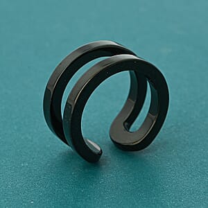 Calvin Klein Return The Black Ring in ION Plated Black Stainless Steel (Size 5.0)