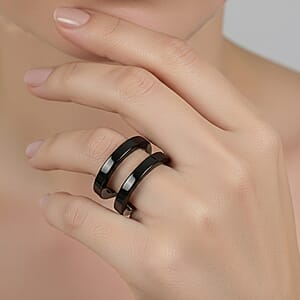 Calvin Klein Return The Black Ring in ION Plated Black Stainless Steel (Size 5.0)