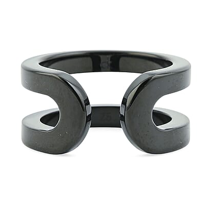 Calvin Klein Return The Black Ring in ION Plated Black Stainless Steel (Size 5.0)
