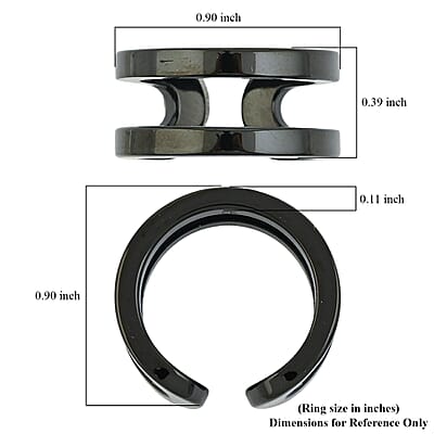 Calvin Klein Return The Black Ring in ION Plated Black Stainless Steel (Size 5.0)
