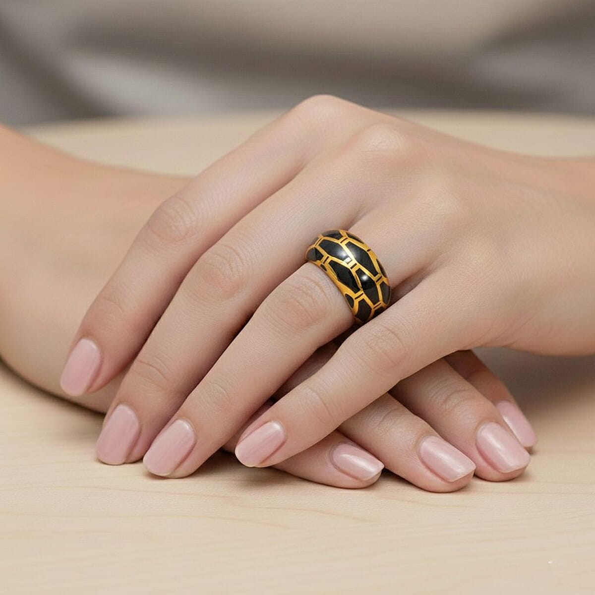 Calvin Klein Closeout Abstract Ring in ION Plated YG Stainless Steel (Size 6.0) image number 2