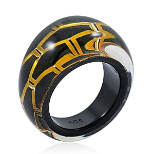 Calvin Klein Closeout Abstract Ring in ION Plated YG Stainless Steel (Size 6.0)