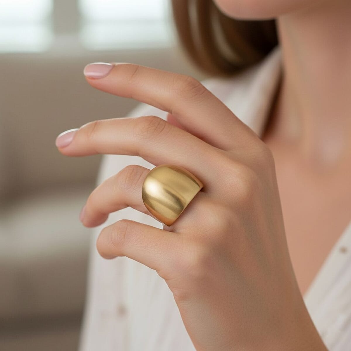 Calvin Klein Closeout Billow Ring in ION Plated YG Stainless Steel (Size 6.0) image number 2