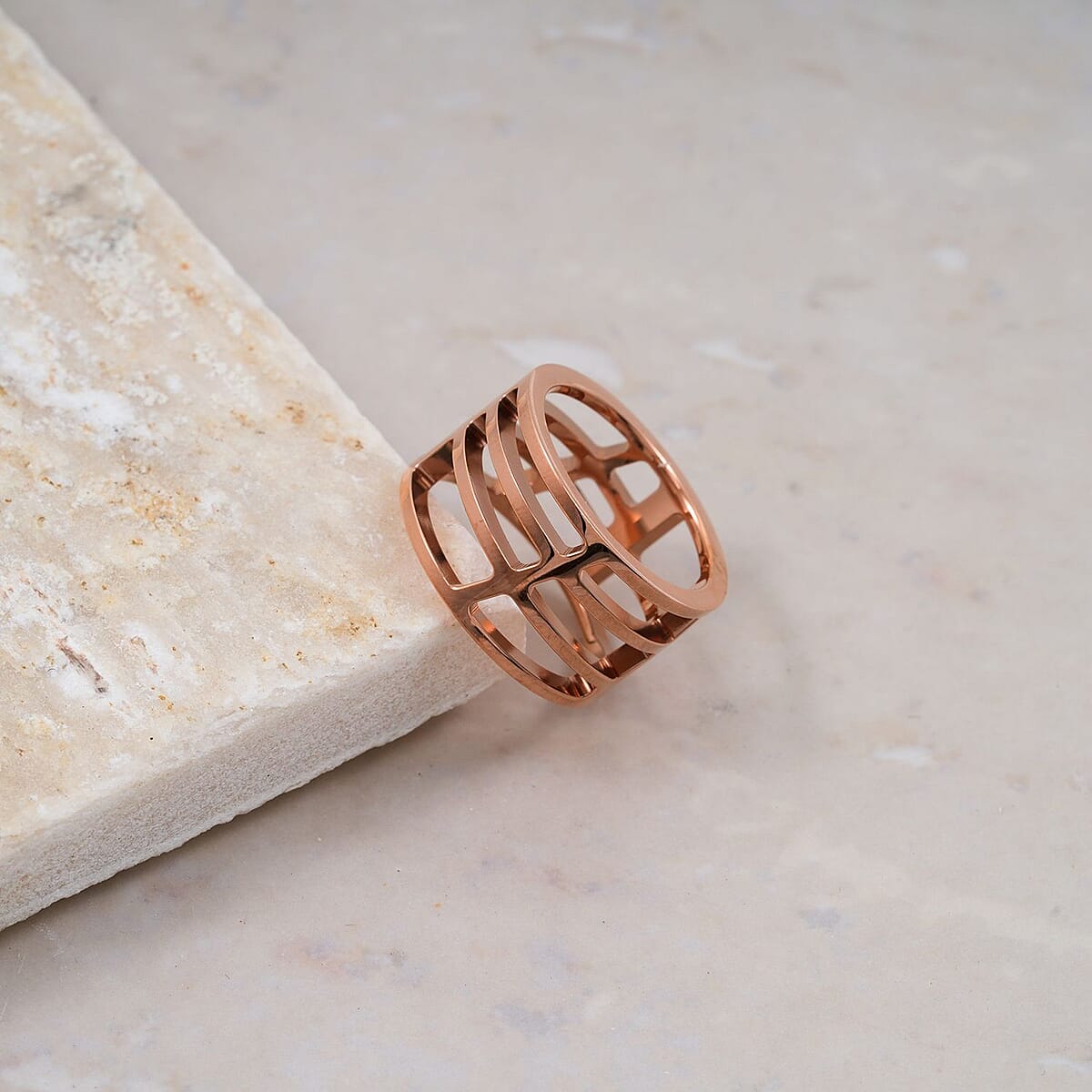 Calvin Klein Draw Ring in ION Plated RG Stainless Steel (Size 5.0) image number 1