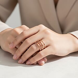 Calvin Klein Draw Ring in ION Plated RG Stainless Steel (Size 5.0)