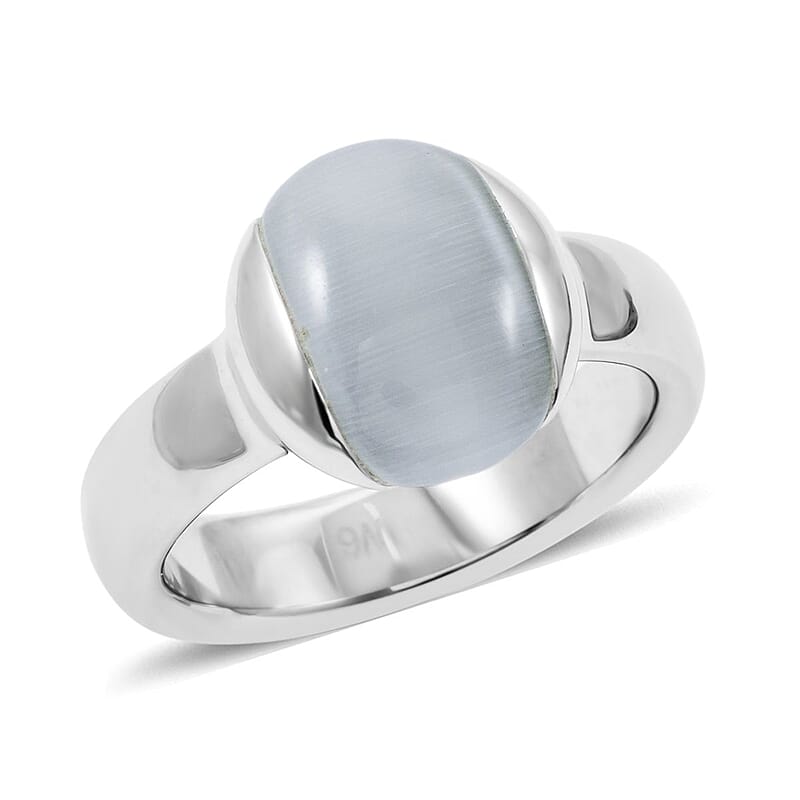 Calvin Klein Cat's Eye 3.00 ctw Devoted Ring in Stainless Steel (Size 6.0)