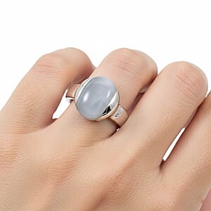 Calvin Klein Cat's Eye 3.00 ctw Devoted Ring in Stainless Steel (Size 6.0)