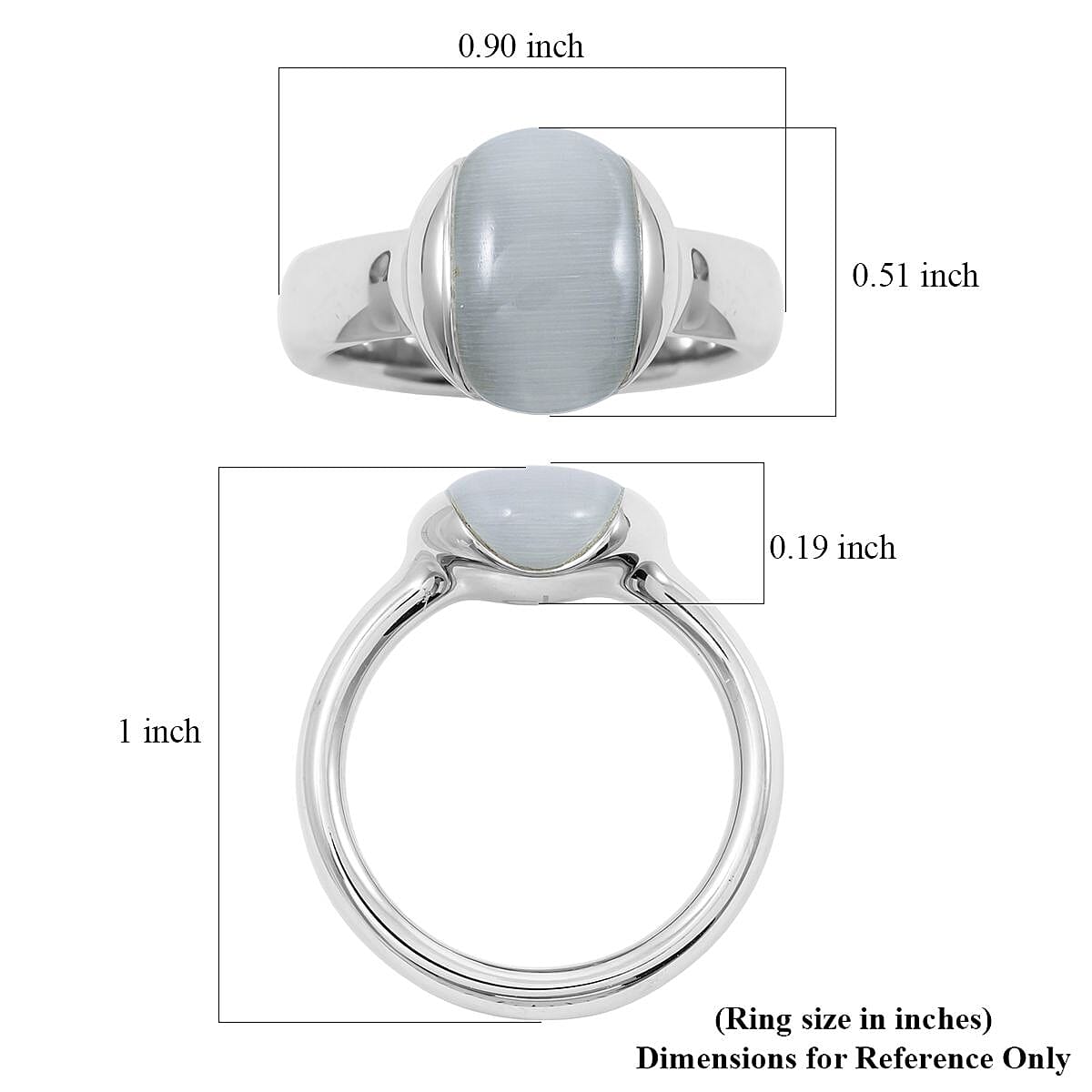 Calvin Klein Cat's Eye 3.00 ctw Devoted Ring in Stainless Steel (Size 6.0) image number 4