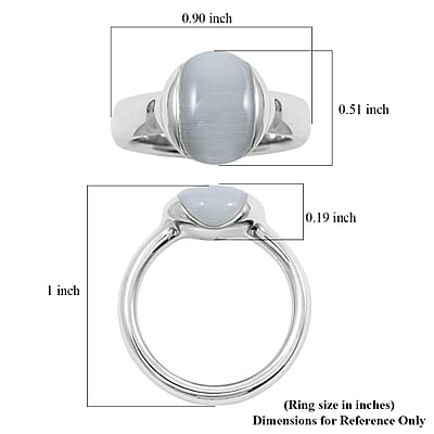 Calvin Klein Cat's Eye 3.00 ctw Devoted Ring in Stainless Steel (Size 6.0)
