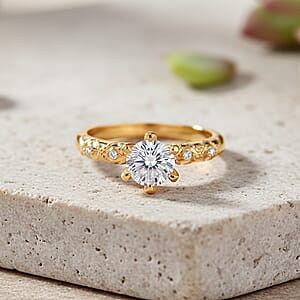 Luxuriant Lab Grown Diamond (E-F, VS) Ring in 24K Yellow Gold 1.10 ctw (Size 7.5)