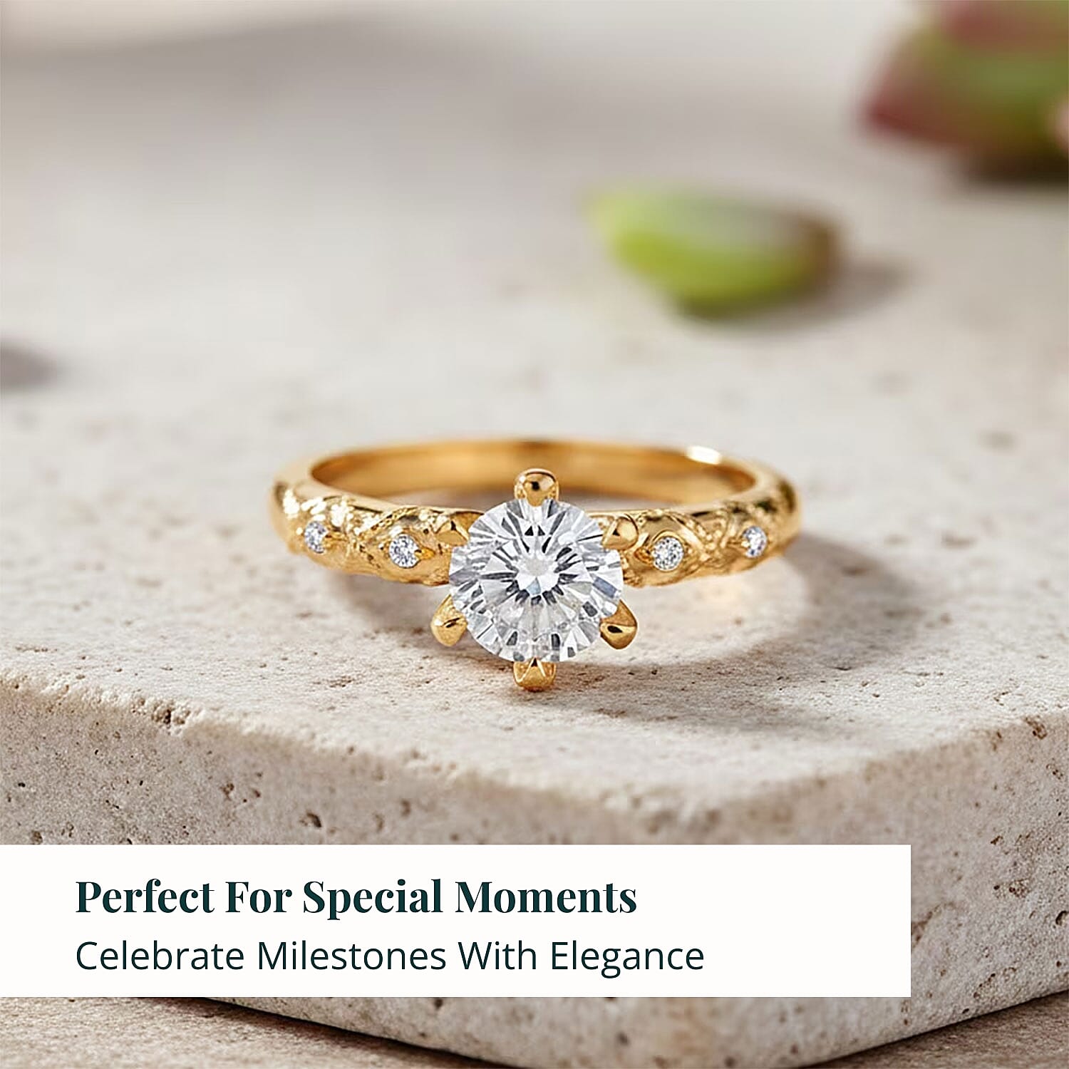 Luxuriant Lab Grown Diamond (E-F, VS) Ring in 24K Yellow Gold 1.10 ctw (Size 7.5)