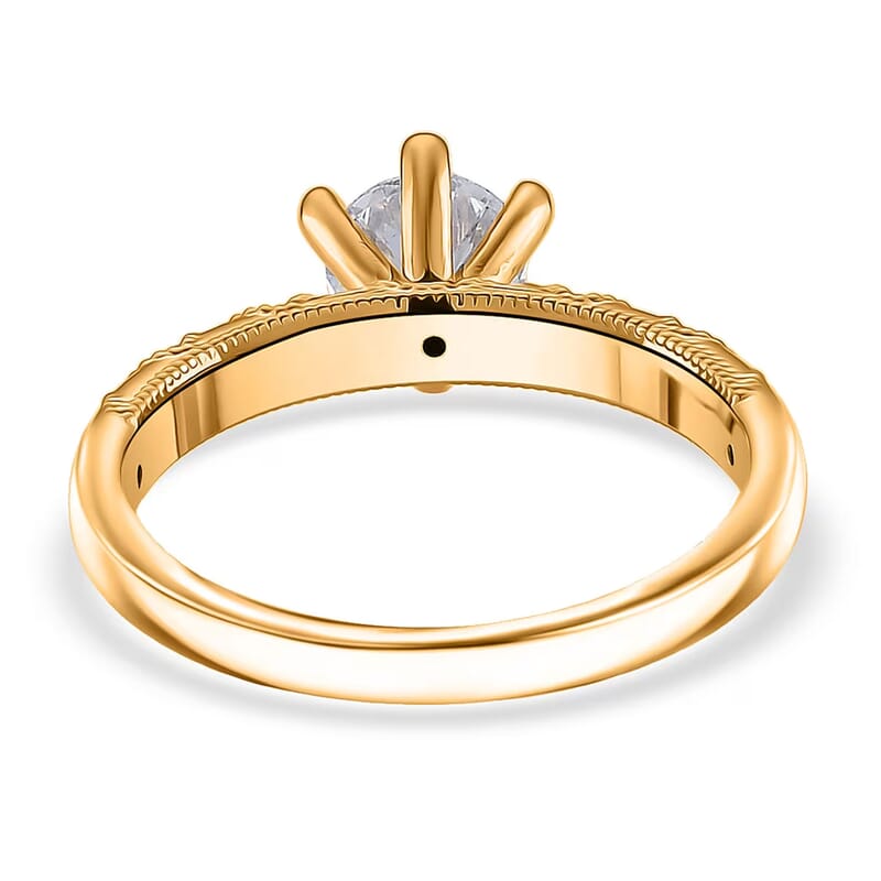 Luxuriant Lab Grown Diamond (E-F, VS) Ring in 24K Yellow Gold 1.10 ctw (Size 7.5)