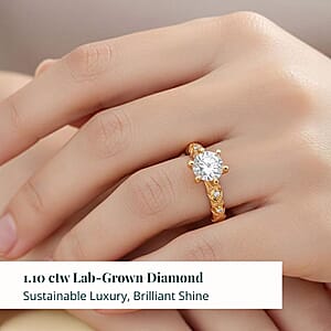 Luxuriant Lab Grown Diamond (E-F, VS) Ring in 24K Yellow Gold 1.10 ctw (Size 8.5)