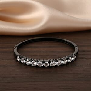 Moissanite 10.00 ctw Cuff Bracelet in ION Plated Black Stainless Steel (7 In)