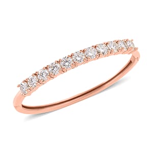 Moissanite 10.00 ctw Bangle Bracelet in ION Plated RG Stainless Steel (7 In)