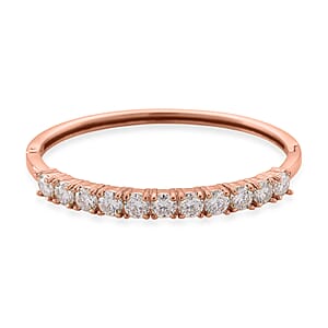 Moissanite 10.00 ctw Bangle Bracelet in ION Plated RG Stainless Steel (7 In)