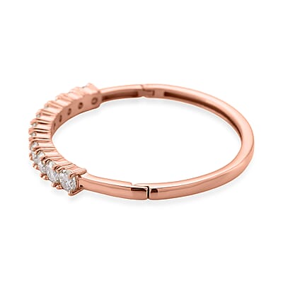 Moissanite 10.00 ctw Bangle Bracelet in ION Plated RG Stainless Steel (7 In)