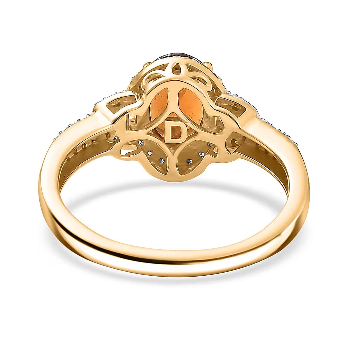 D'Joy AAA Ceylon Honey Garnet, Moissanite Ring in 18K Vermeil YG Over Sterling Silver 2.00 ctw (Size 10.0) image number 6