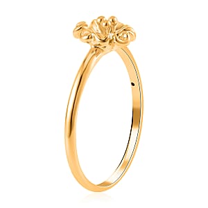 24K Yellow Gold Electroform Floral Ring 1 Gram(Size 8.5)