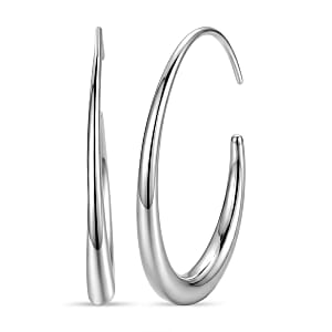Curved Hoop Earrings in Stainless Steel