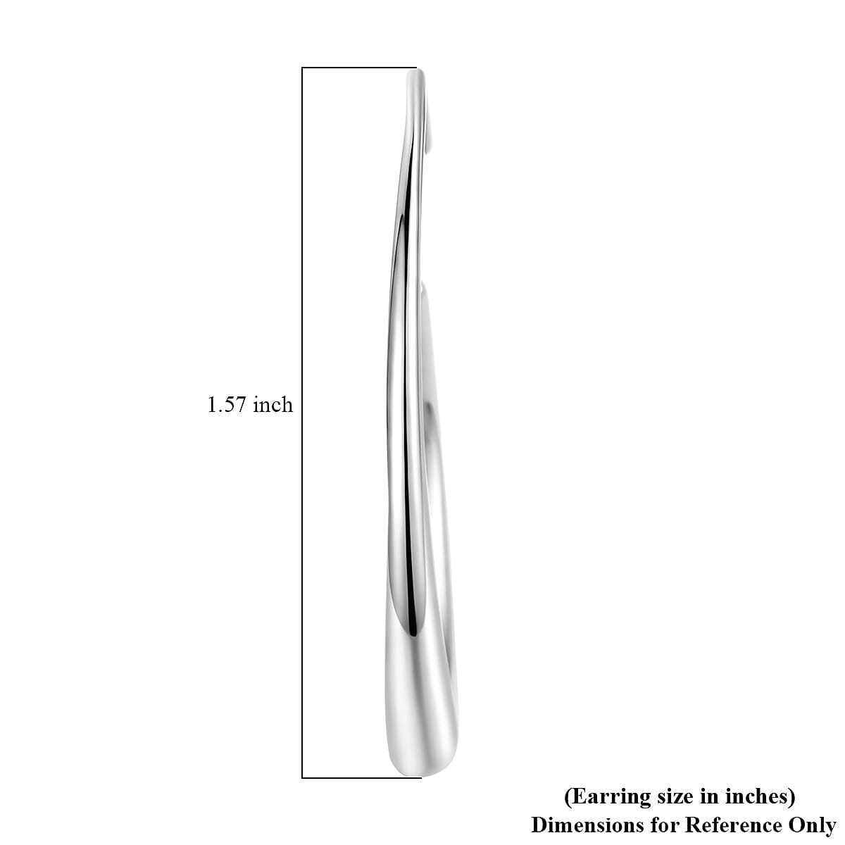 Curved Hoop Earrings in Stainless Steel image number 4