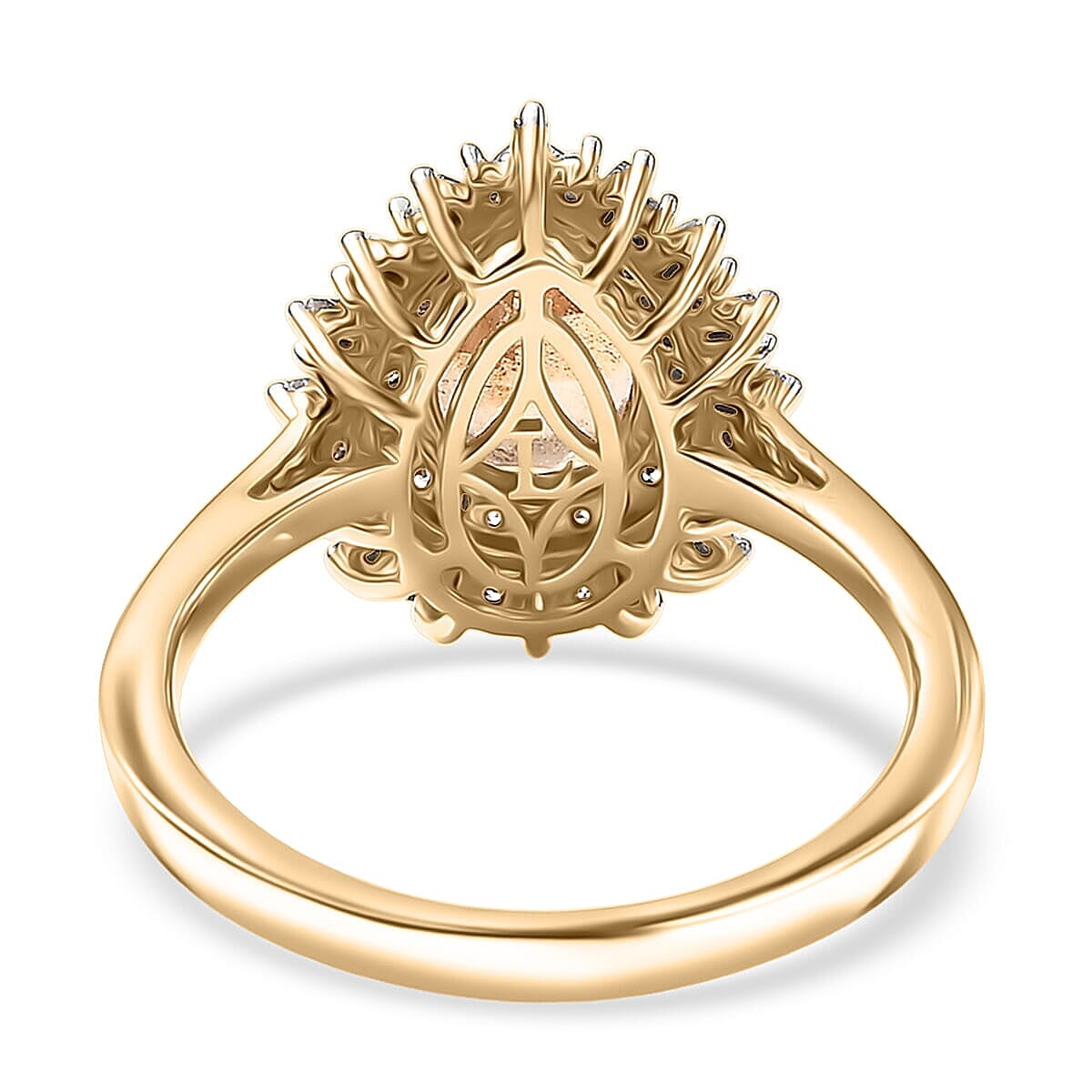 Premium Imperial Garnet and Luxuriant Lab Grown Diamond E-F VS 2.65 ctw Fire Crown Ring in 10K Yellow Gold (Size 10.0) image number 4