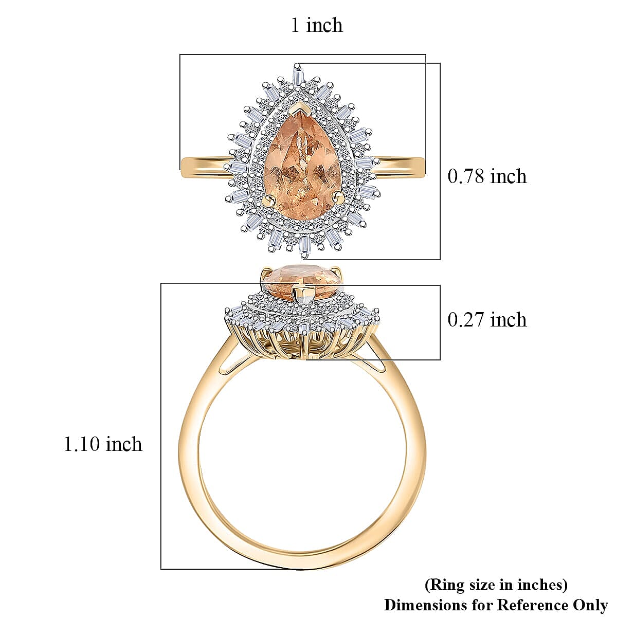 Premium Imperial Garnet and Luxuriant Lab Grown Diamond E-F VS 2.65 ctw Fire Crown Ring in 10K Yellow Gold (Size 10.0) image number 5