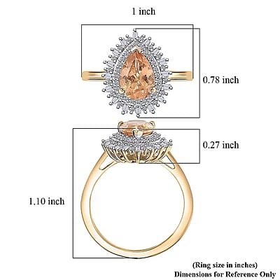 Imperial Garnet, Lab Grown Diamond Fire Ring in 10K Yellow Gold 2.65 ctw (Size 10.0)