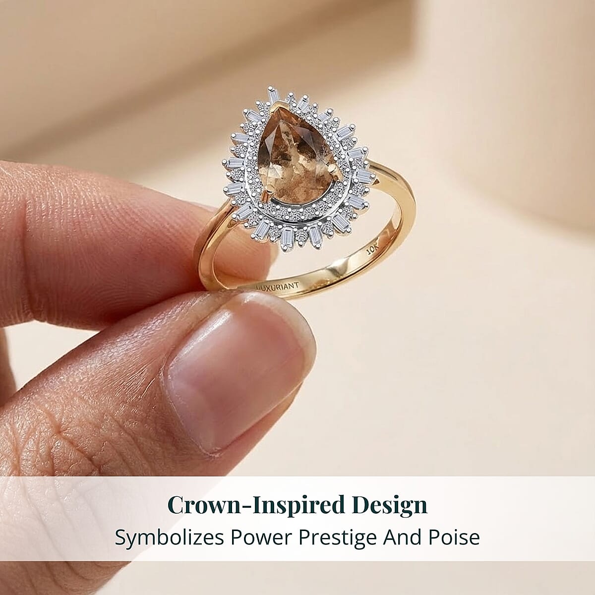 Imperial Garnet, Lab Grown Diamond Fire Ring in 10K Yellow Gold 2.65 ctw (Size 5.5) image number 4