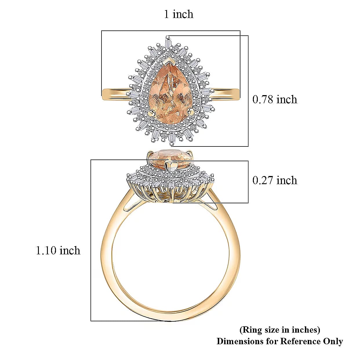 Imperial Garnet, Lab Grown Diamond Fire Ring in 10K Yellow Gold 2.65 ctw (Size 5.5) image number 5