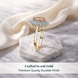Imperial Garnet, Lab Grown Diamond Fire Ring in 10K Yellow Gold 2.65 ctw (Size 7.0)