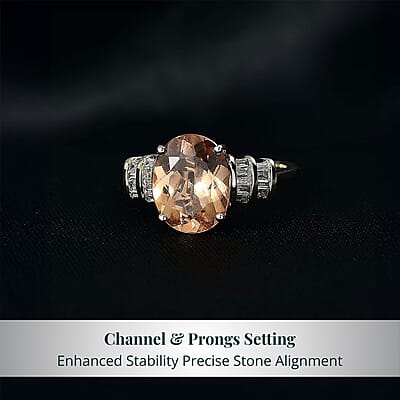 Imperial Garnet, Lab Grown Diamond Ring in 10K Yellow Gold 5.15 ctw (Size 5.0)