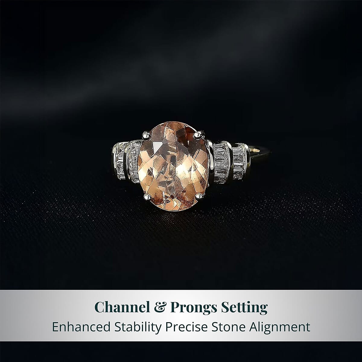 Imperial Garnet, Lab Grown Diamond Ring in 10K Yellow Gold 5.15 ctw (Size 8.5) image number 3