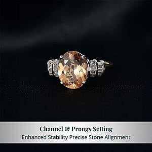 Imperial Garnet, Lab Grown Diamond Ring in 10K Yellow Gold 5.15 ctw (Size 8.5)