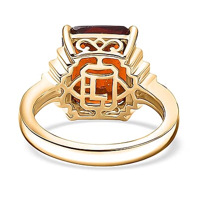 10K Yellow Gold AAA Ceylon Hessonite Garnet, Luxuriant Lab Grown Diamond (E-F, VS) (0.15 cts) Saffron Dominion Ring (Size 10.0) (4.60 g) (Del. in 8-10 Days) 9.25 ctw