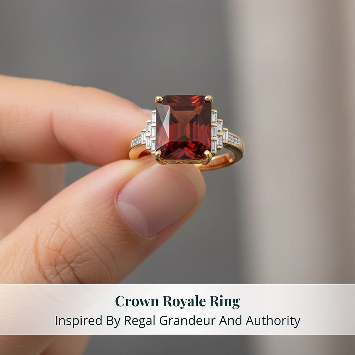 AAA Ceylon Honey Garnet, Lab Grown Diamond Crown Royale Ring in 10K Yellow Gold 9.25 ctw (Size 8.0) image number 4