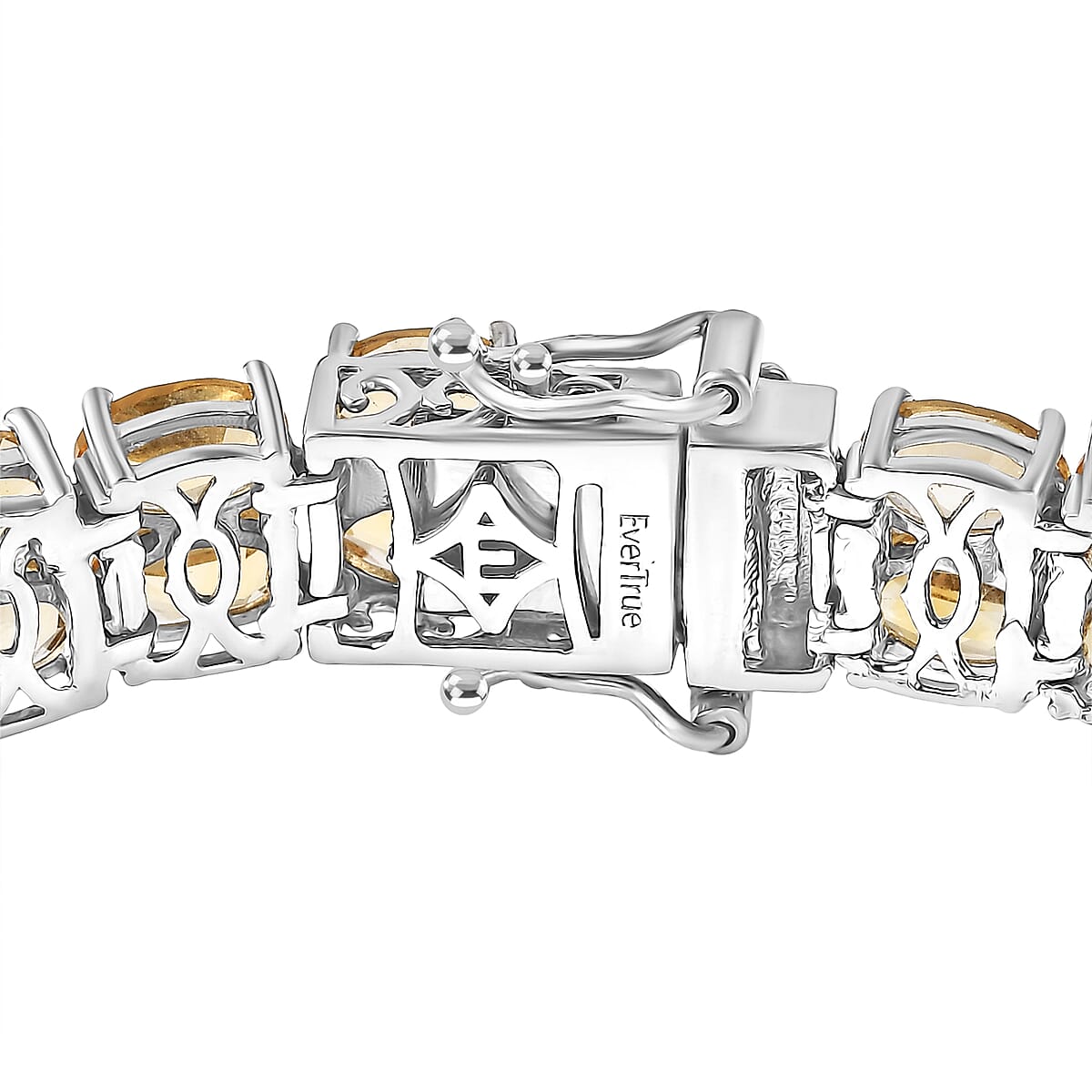 EverTrue Brazilian Citrine 27.10 ctw Two Row Carpet Bracelet in Platinum Bond (8.00 In) image number 3