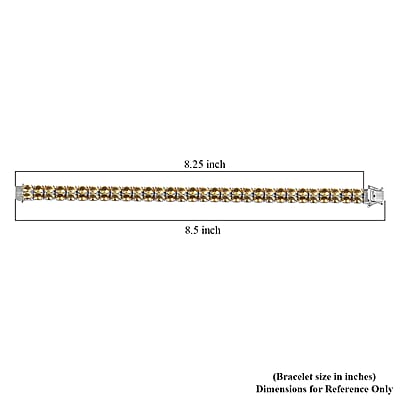 EverTrue Brazilian Citrine 27.10 ctw Two Row Carpet Bracelet in Platinum Bond (8.00 In)